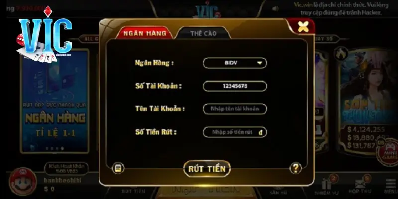 Các bước để rút được tiền thắng từ tài khoản cổng game